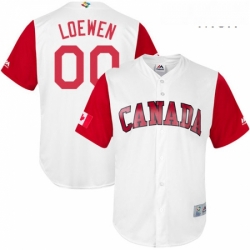 Mens Canada Baseball Majestic 00 Adam Loewen White 2017 World Baseball Classic Replica Team Jersey