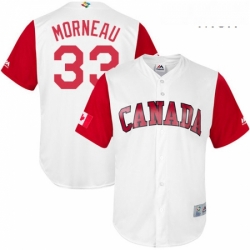 Mens Canada Baseball Majestic 33 Justin Morneau White 2017 World Baseball Classic Replica Team Jersey