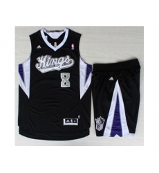 Sacramento Kings 8 Rudy Gay Black Revolution 30 Swingman Suits