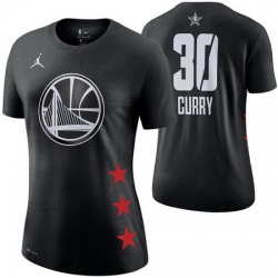 Golden State Warriors 30 Stephen Curry Black 2019 NBA All Star Game Women T Shirt