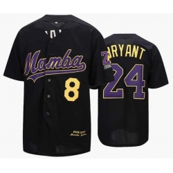 Youth Mamba 8 24 Kobe Bryant Black Base Ball Jersey