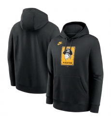 Men Pittsburgh Pirates Black Cooperstown Collection Logo Club Pullover Hoodie