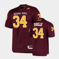 Men Arizona State Sun Devils Kyle Soelle College Football Maroon Premier Jersey