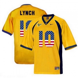 California Golden Bears 10 Marshawn Lynch Gold USA Flag College Football Jersey