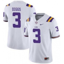 Men LSU Tigers Logan Diggs #3 White Stitched NCAA Jersey