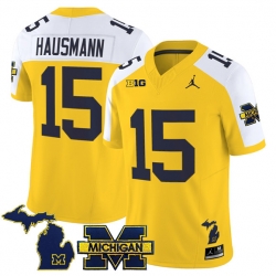 Men Michigan Wolverines  15 Ernest Hausmann Maize Alternate F U S E  2025 Vapor Limited Stitched Football Jersey