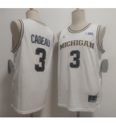 Men Michigan Wolverines  3 Elliot Cadeau White 2026 Vapor Limited Stitched Football Jersey
