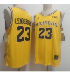 Men Michigan Wolverines  Yaxel Lendeborg Yellow Vapor Limited Stitched Football Jersey