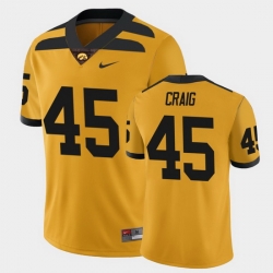 Men Iowa Hawkeyes Deontae Craig College Football Gold Alternate Game Jersey