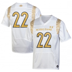 Men's Under Armour #22 White Notre Dame Fighting Irish 2022 Shamrock Series Replica Jersey