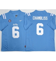 Men Ole Miss Rebels 6 Trinidad Chambliss Blue 2026 F U S E  Stitched jersey