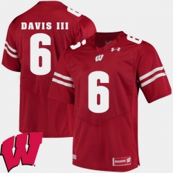 Men Wisconsin Badgers Danny Davis Iii Red Alumni Football Game Ncaa 2018 Jersey