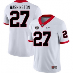 Men #27 C.J. Washington Georgia Bulldogs College Football Jerseys Stitched-White Men #27 C.J. Washington Georgia Bulldogs College Football Jerseys Stitched-White