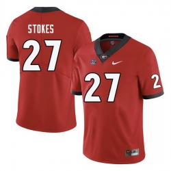 Men #27 Eric Stokes Georgia Bulldogs College Football Jerseys-Red Men #27 Eric Stokes Georgia Bulldogs College Football Jerseys-Red