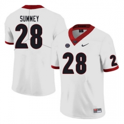 Men #28 Anthony Summey Georgia Bulldogs College Football Jerseys Sale-White Men #28 Anthony Summey Georgia Bulldogs College Football Jerseys Sale-White