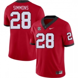 Men #28 Mack Simmons Georgia Bulldogs College Football Jerseys Stitched-Red Men #28 Mack Simmons Georgia Bulldogs College Football Jerseys Stitched-Red
