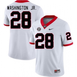Men #28 Marcus Washington Jr. Georgia Bulldogs College Football Jerseys Stitched-White Men #28 Marcus Washington Jr. Georgia Bulldogs College Football Jerseys Stitched-White