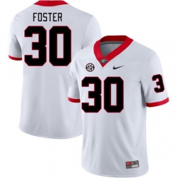 Men #30 Terrell Foster Georgia Bulldogs College Football Jerseys Stitched-White Men #30 Terrell Foster Georgia Bulldogs College Football Jerseys Stitched-White