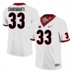Men #33 Kaustov Chakrabarti Georgia Bulldogs College Football Jerseys Sale-White Men #33 Kaustov Chakrabarti Georgia Bulldogs College Football Jerseys Sale-White