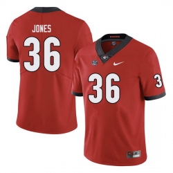 Men #36 Garrett Jones Georgia Bulldogs College Football Jerseys red Men #36 Garrett Jones Georgia Bulldogs College Football Jerseys red