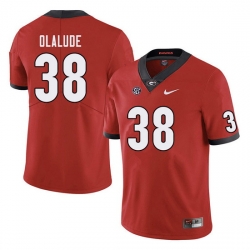 Men #38 Aaron Olalude Georgia Bulldogs College Football Jerseys Sale-Red Men #38 Aaron Olalude Georgia Bulldogs College Football Jerseys Sale-Red