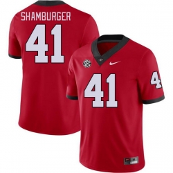 Men #41 Denton Shamburger Georgia Bulldogs College Football Jerseys Stitched-Red Men #41 Denton Shamburger Georgia Bulldogs College Football Jerseys Stitched-Red