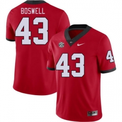 Men #43 James Boswell Georgia Bulldogs College Football Jerseys Stitched-Red Men #43 James Boswell Georgia Bulldogs College Football Jerseys Stitched-Red