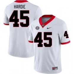 Men #45 Jacob Hardie Georgia Bulldogs College Football Jerseys Stitched-White Men #45 Jacob Hardie Georgia Bulldogs College Football Jerseys Stitched-White