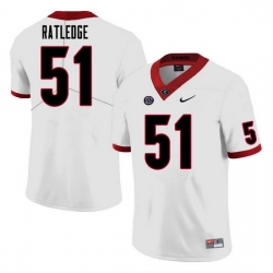 Men #51 Tate Ratledge Georgia Bulldogs College Football Jerseys Sale-White Men #51 Tate Ratledge Georgia Bulldogs College Football Jerseys Sale-White