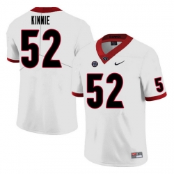 Men #52 Cameron Kinnie Georgia Bulldogs College Football Jerseys Sale-White Men #52 Cameron Kinnie Georgia Bulldogs College Football Jerseys Sale-White
