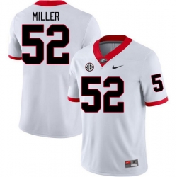 Men #52 Christen Miller Georgia Bulldogs College Football Jerseys Stitched-White Men #52 Christen Miller Georgia Bulldogs College Football Jerseys Stitched-White