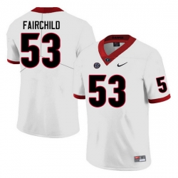 Men #53 Dylan Fairchild Georgia Bulldogs College Football Jerseys Sale-White Men #53 Dylan Fairchild Georgia Bulldogs College Football Jerseys Sale-White
