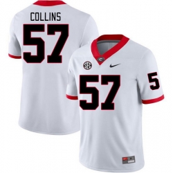 Men #57 Luke Collins Georgia Bulldogs College Football Jerseys Stitched-White Men #57 Luke Collins Georgia Bulldogs College Football Jerseys Stitched-White
