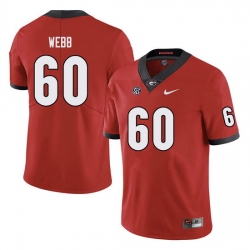 Men #60 Clay Webb Georgia Bulldogs College Football Jerseys red Men #60 Clay Webb Georgia Bulldogs College Football Jerseys red
