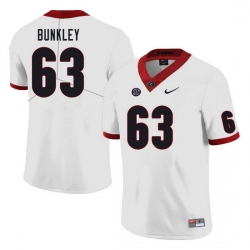 Men #63 Brandon Bunkley Georgia Bulldogs College Football Jerseys Sale-White Men #63 Brandon Bunkley Georgia Bulldogs College Football Jerseys Sale-White