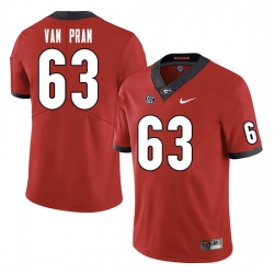 Men #63 Sedrick Van Pran Georgia Bulldogs College Football Jerseys Sale-Red Men #63 Sedrick Van Pran Georgia Bulldogs College Football Jerseys Sale-Red