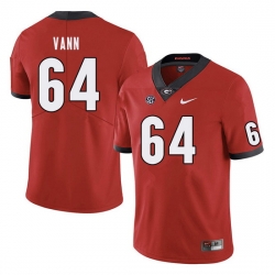 Men #64 David Vann Georgia Bulldogs College Football Jerseys Sale-Red Men #64 David Vann Georgia Bulldogs College Football Jerseys Sale-Red