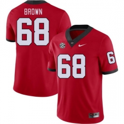 Men #68 Chris Brown Georgia Bulldogs College Football Jerseys Stitched-Red Men #68 Chris Brown Georgia Bulldogs College Football Jerseys Stitched-Red