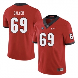Men #69 Jamaree Salyer Georgia Bulldogs College Football Jerseys red Men #69 Jamaree Salyer Georgia Bulldogs College Football Jerseys red
