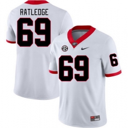 Men #69 Tate Ratledge Georgia Bulldogs College Football Jerseys Stitched-White Men #69 Tate Ratledge Georgia Bulldogs College Football Jerseys Stitched-White