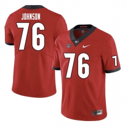 Men #76 Miles Johnson Georgia Bulldogs College Football Jerseys Sale-Red Men #76 Miles Johnson Georgia Bulldogs College Football Jerseys Sale-Red