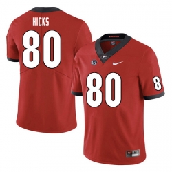 Men #80 Braxton Hicks Georgia Bulldogs College Football Jerseys Sale-Red Men #80 Braxton Hicks Georgia Bulldogs College Football Jerseys Sale-Red