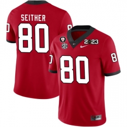 Men #80 Brett Seither Georgia Bulldogs 2022-23 CTP National Championship Football Jerseys Men #80 Brett Seither Georgia Bulldogs 2022-23 CTP National Championship Football Jerseys