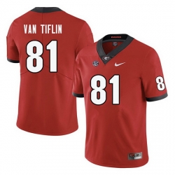 Men #81 Steven Van Tiflin Georgia Bulldogs College Football Jerseys-Red Men #81 Steven Van Tiflin Georgia Bulldogs College Football Jerseys-Red