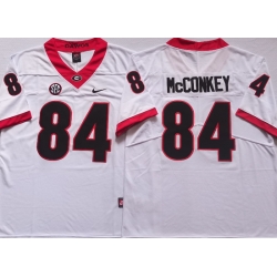 Men #84 Ladd McConkey Georgia Bulldogs College Football Jerseys Sale-White Men #84 Ladd McConkey Georgia Bulldogs College Football Jerseys Sale-White