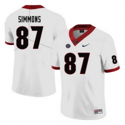 Men #87 Tyler Simmons Georgia Bulldogs College Football Jerseys-White Men #87 Tyler Simmons Georgia Bulldogs College Football Jerseys-White