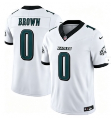 Men Eagles #0 Brown White F U S E Stitched Jersey Men Eagles #0 Brown White F U S E Stitched Jersey
