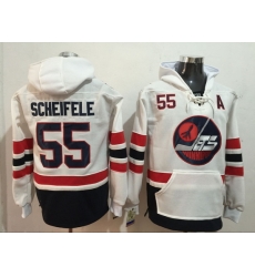 Men Winnipeg Jets 55 Mark Scheifele White Stitched Hoodie