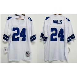 Mitchell and Ness Dallas Cowboys 24 Everson Walls Authentic White 1995 Throwback NFL Jersey