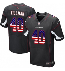 Men Nike Arizona Cardinals 40 Pat Tillman Elite Black Alternate USA Flag Fashion NFL Jersey